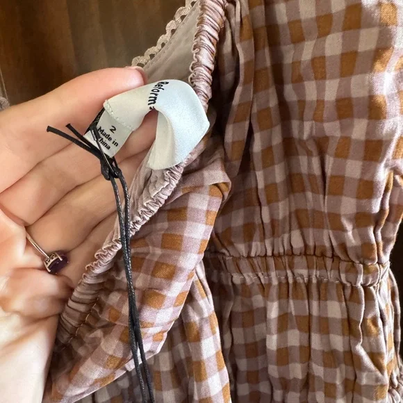 Reformation Rhett Dress in Audrie Check NEW NWT - Picture 4 of 5